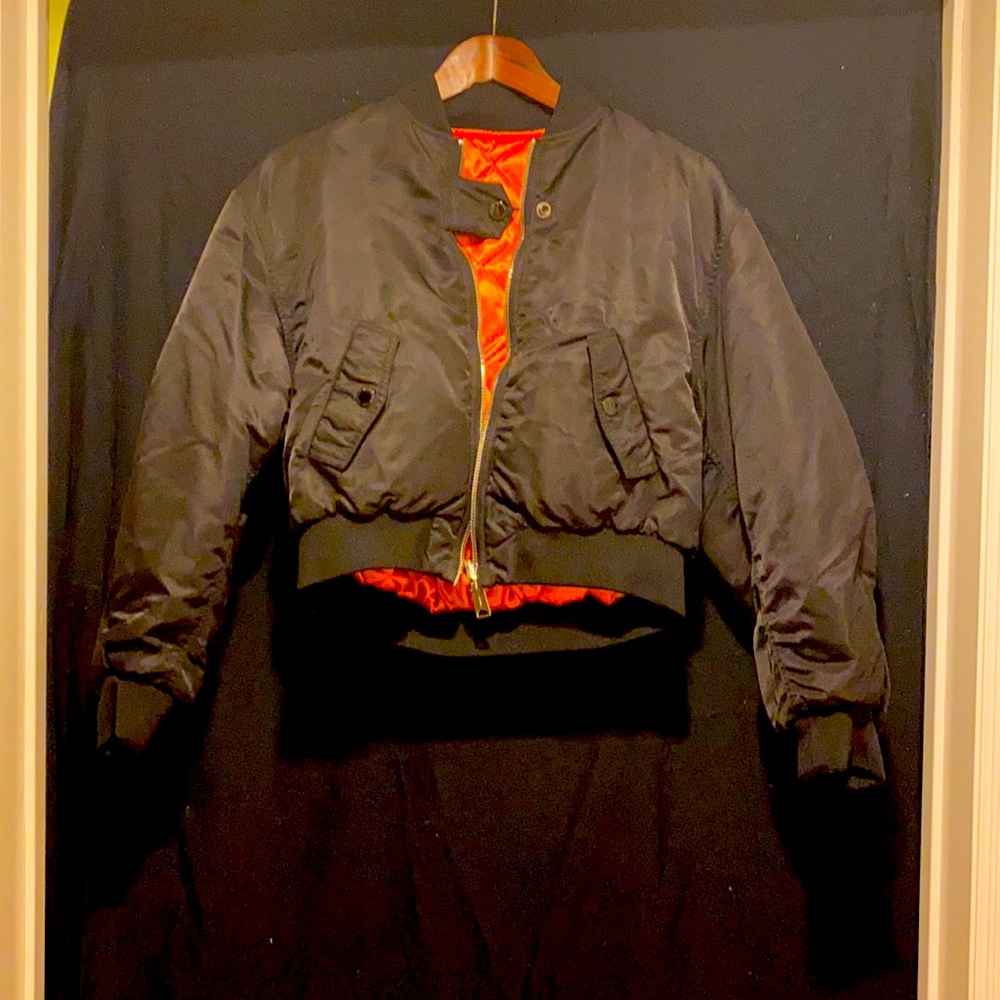 Maje x Schott black puffer jacket
